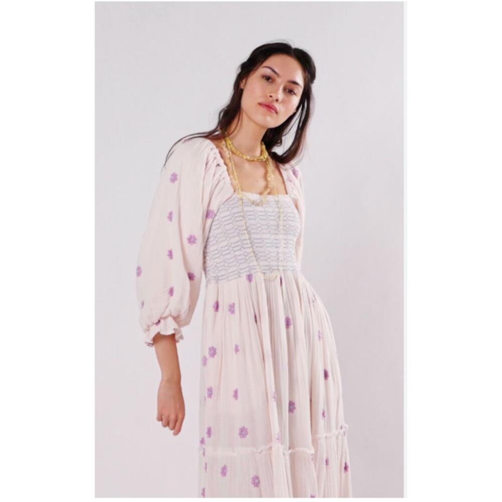 Free People Dahlia Embroidered Maxi Dress Small NWT Ballet Combo - Picture 2 of 5